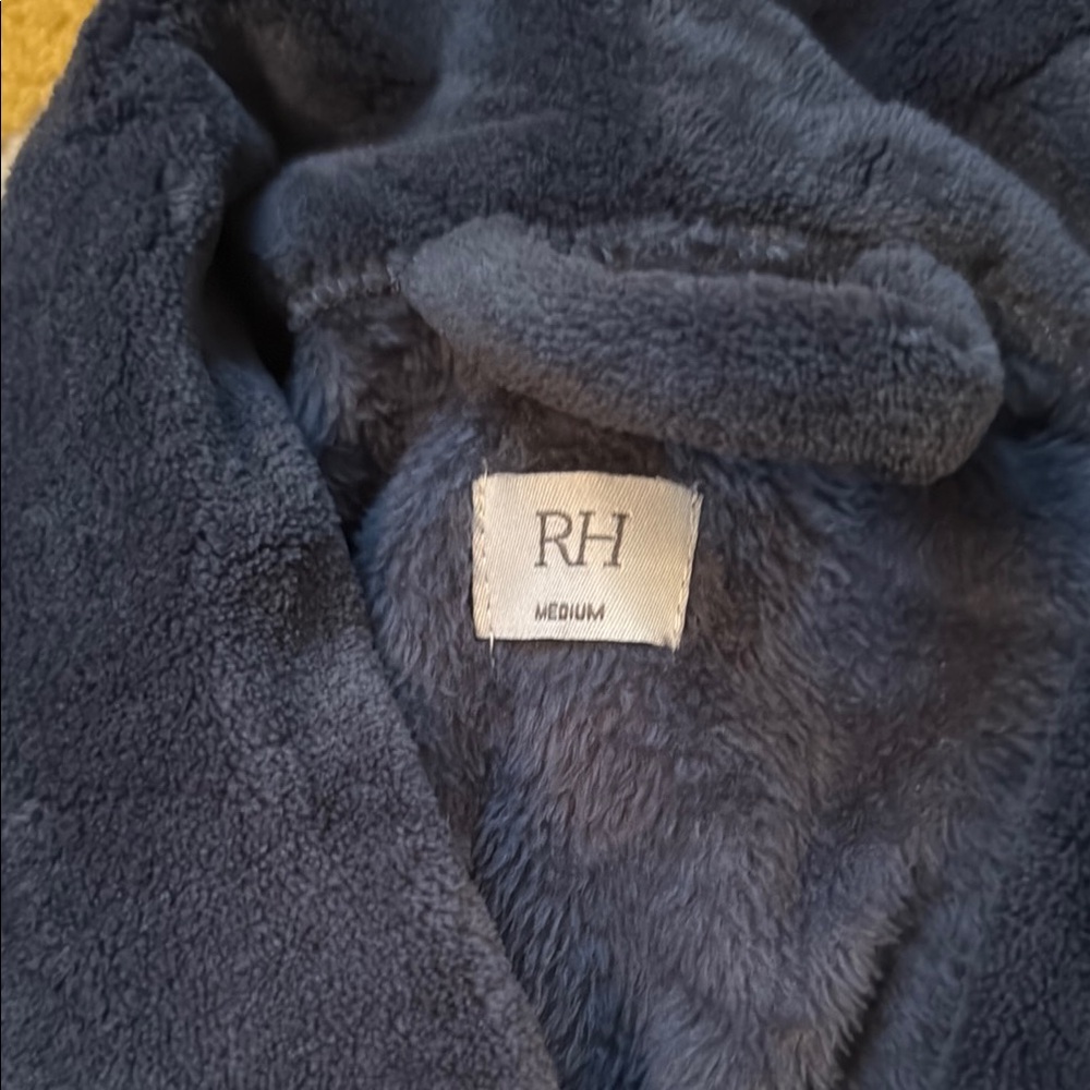 RH Plush Navy Robe - Picture 4 of 4